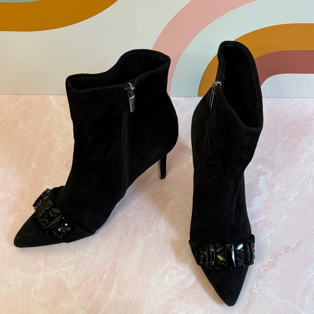 Karl Lagerfeld Black Heeled Boots with Embellishments - Picture 2 of 15